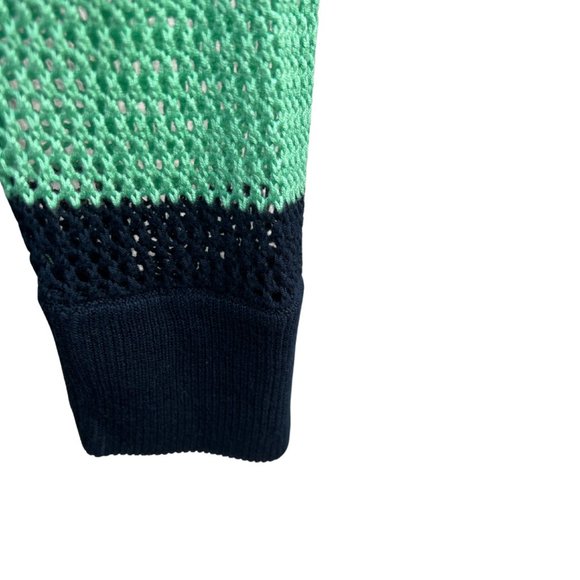 525 America Long Sleeve Rayon Striped Knit Sweater Blue & Green/Black Size XL - Picture 5 of 9